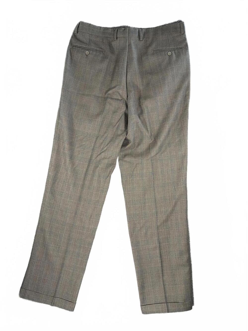 Linea Naturale Men's Windowpane Plaid Fine Wool Italian Dress Pants 38x34 Vtg View 5